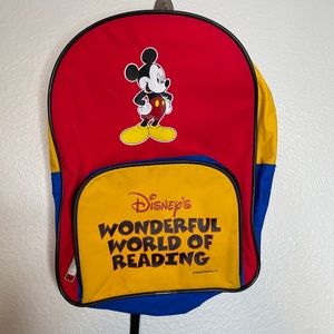 Disney Enterprises Mickey Mouse Wonderful world of Reading Backpack 8” x 12” X 4